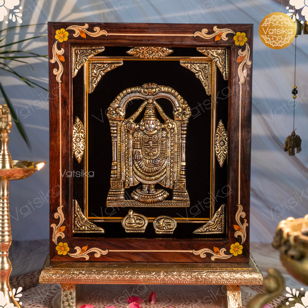 Venkateshwara Swamy Silver Photo Frame for Pooja Room - 11*13 – Vatsika ...