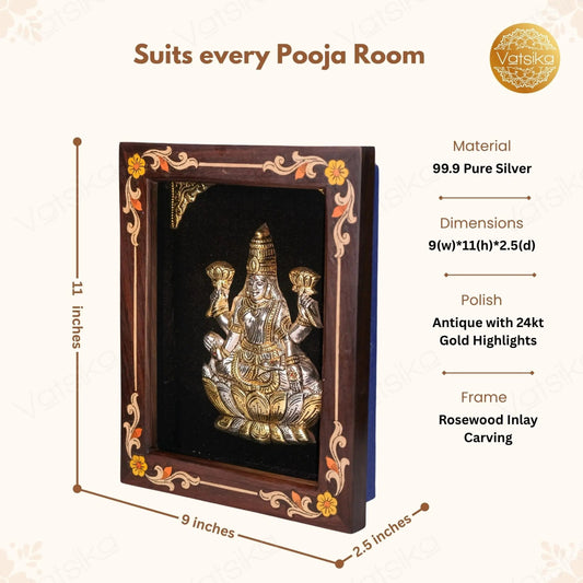 Lakshmi Silver Photo Frame for Pooja Room