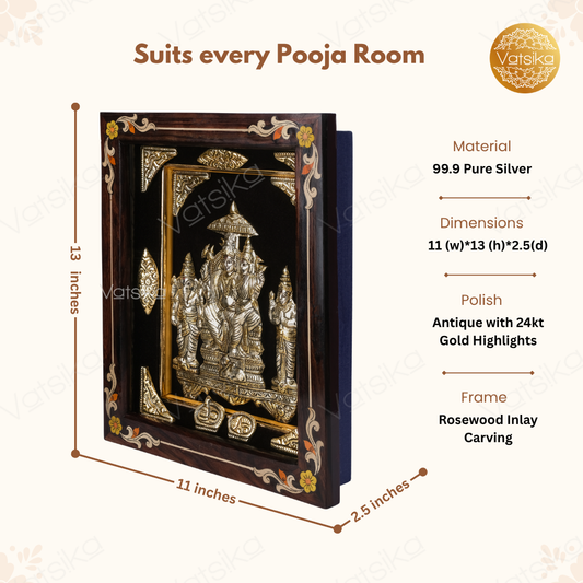 Shiva Family Silver Photo Dimensions