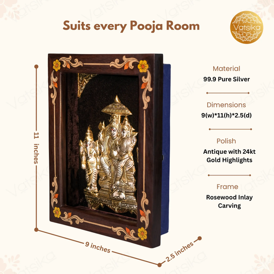 Shiv Family Silver Photo Dimensions