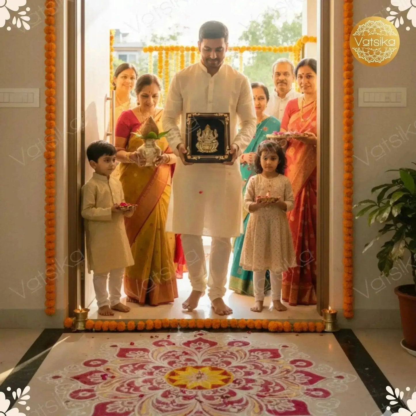 Sathyanarayana Swamy Silver Photo Frame for Pooja Room