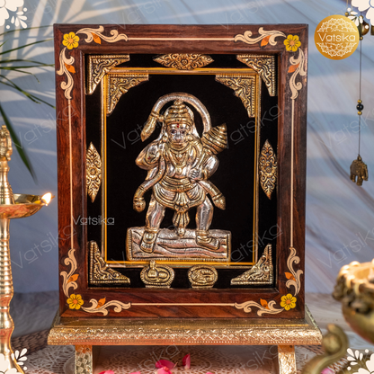 Hanuman Silver Photo for Pooja Room