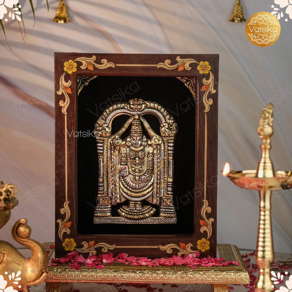 Venkateshwara Swamy Silver Photo Frame for Pooja Room - 11*13 – Vatsika ...