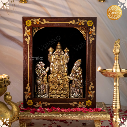 Sathyanarayana Swamy Silver Photo Frame for Pooja Room - 11*13