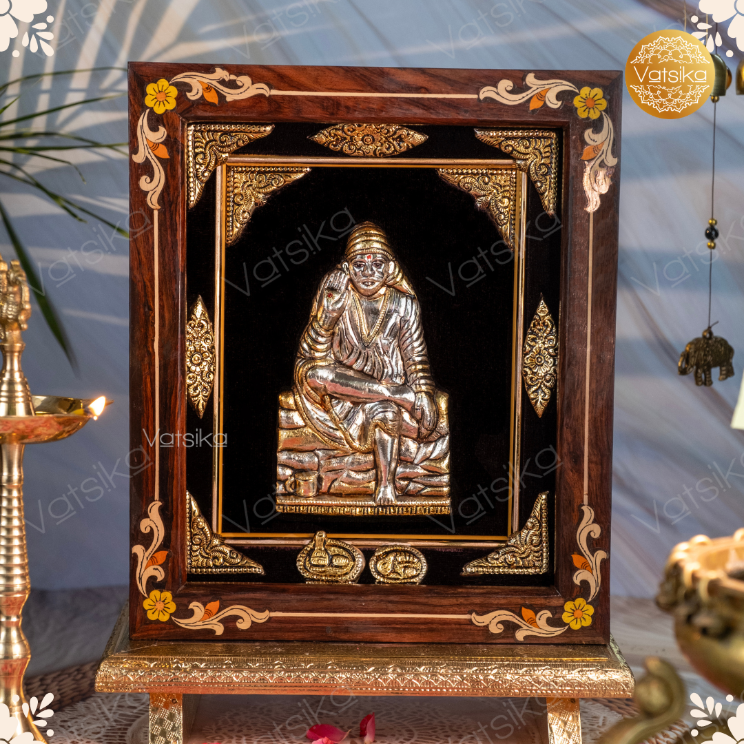 Sai Baba Silver Photo Frame