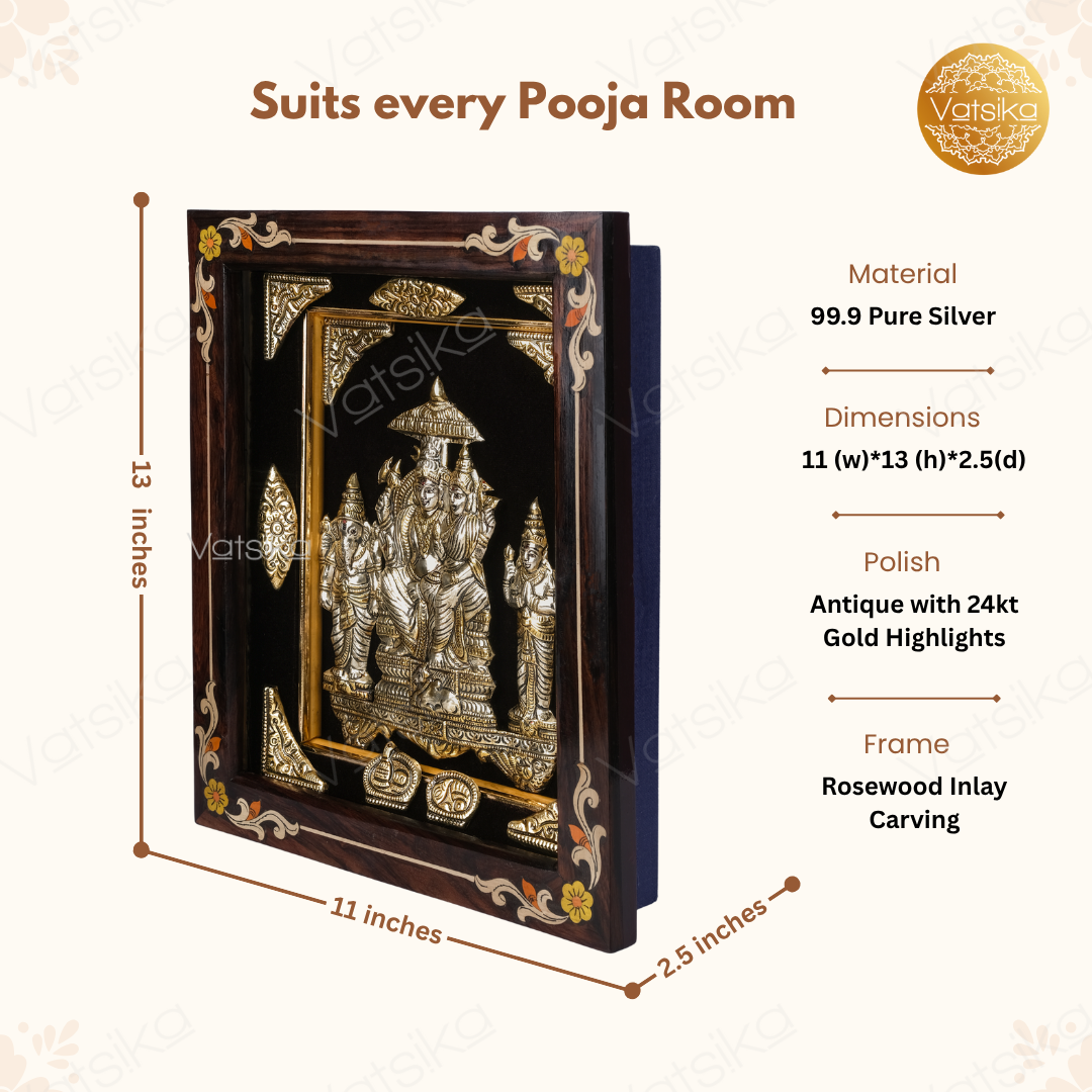 Shiva Family Silver Photo Dimensions