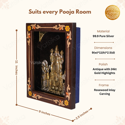 Sathyanarayana Swamy Silver Photo Frame for Pooja Room
