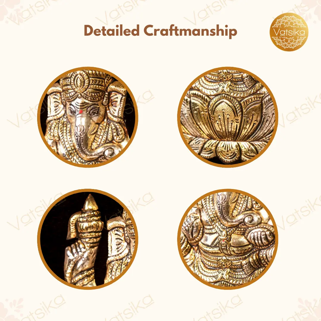 Detailed Highlights and Workmanship of 9*11 Ganesha Silver Photo Frame