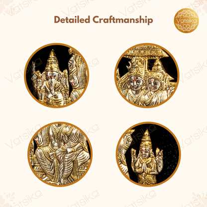 Shiva Family Silver Photo Frame for Pooja Room - 11*13