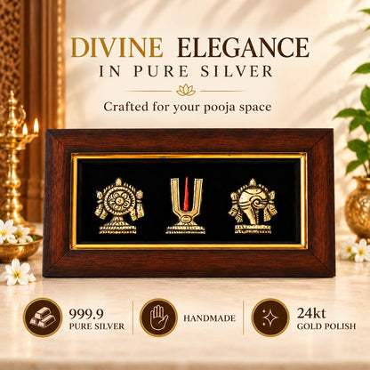 Vatsika 999.9 pure silver Shanku Chakra Nama frame Small Size