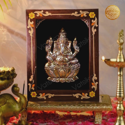 Ganesha Silver Photo Frame for Pooja Room
