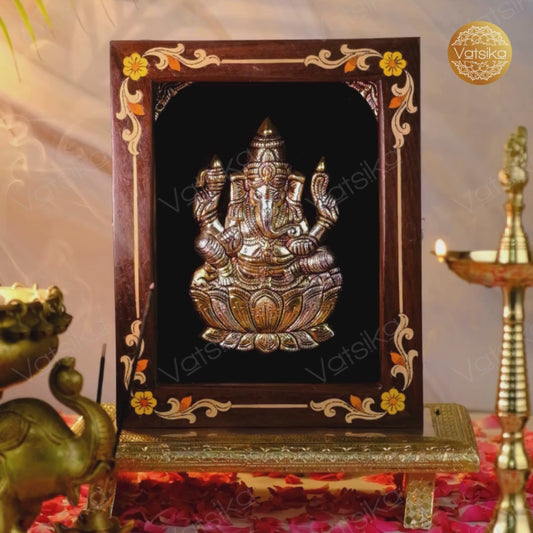 Ganesha Silver Photo Frame for Pooja Room